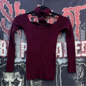 Forever 21 Burgundy Off-Shoulder Top